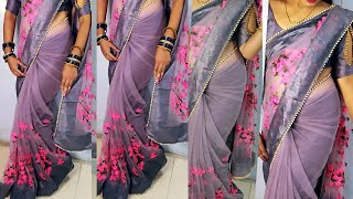 Net Saree Wear perfectly Festive Saree Wearing new look Beautiful Net Saree DrapingSaree wearing [upl. by Photima]