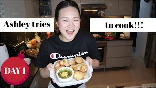 ASHLEY TRIES TO COOK FAVE SPINACH DIP VLOGMAS DAY 1 2018  ASHLEY SANDRINE [upl. by Kyred]