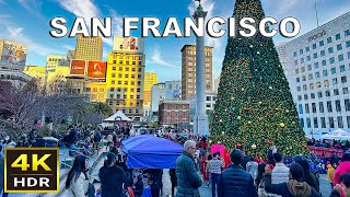 4K HDR San Francisco Union Square Walking Tour [upl. by Retha]