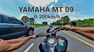 Yamaha MT09 Acceleration 0200kmh [upl. by Jan]