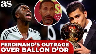 FERDINANDS outrage over BALLON DOR awarded to RODRI instead of VINICIUS [upl. by Carine]