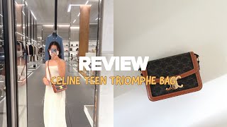 CELINE TEEN TRIOMPHE BAG REVIEW  รีวิวกระเป๋าสะพาย CELINE ใส่อะไรได้บ้าง amp สิ่งที่ชอบไม่ชอบ [upl. by Evadnee905]