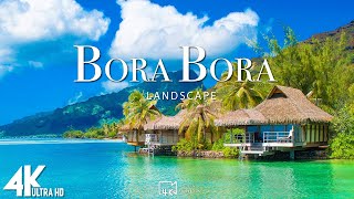 FLYING OVER BORA BORA 4K UHD  Relaxing Music With Stunning Beautiful Nature 4K Video Ultra HD [upl. by Jelsma]