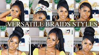 8 STYLES TO SPICE UP YOUR BOX OR KNOTLESS BRAIDS  2021 [upl. by Leribag234]