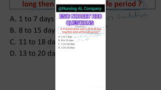 esicnorcetdsssb rrb nursing IMP PYQ shorts for nursing exams [upl. by Alvord746]