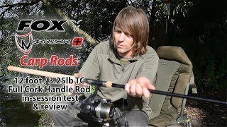 Fox Warrior S Plus Carp Rod  Test amp Review  325lb TC Full Cork Handle Fishing Rod  Carp Fishing [upl. by Atnom]