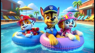 Paw Patrol Ultimate Rescue  Marshall Chase amp Skye Play on Swimming Pool  Funny Story  Rainbow 3 [upl. by Ris75]