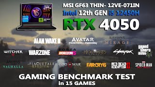 MSI GF63 Thin  RTX 4050  i5 12450H Gaming Benchmark Test in 2024  Tested in 15 Games  RTX 4050 [upl. by Rosenwald129]