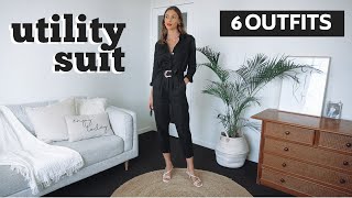 HOW TO WEAR A BLACK BOILER SUIT  Utility Suit Outfit Ideas Lookbook [upl. by Arytas364]