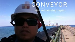 Belt conveyor  Hot vulcanising repair [upl. by Cherianne398]