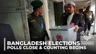 Bangladesh counts votes in lowturnout election boycotted by opposition [upl. by Idoc]