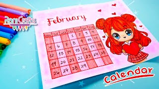 DIY  FEBRUARY Calendar  Bullet journal decoration organization ideas [upl. by Dona129]