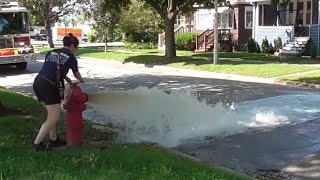 Oak Park Fire Dept Fire Hydrant test 1100th Block of Wisconsin Ave [upl. by Hibbert738]