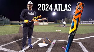 Hitting with the 2024 LOUISVILLE SLUGGER ATLAS  BBCOR Baseball Bat Review [upl. by Mialliw]