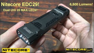 Nitecore EDC29 quotSneak Peekquot Flashlight Kit Review Dual UHi 20 MAX LEDs 6500 Lumens OLED [upl. by Goran733]