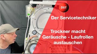 Trockner macht laute Geräusche  Laufrollen austauschen Bosch Siemens [upl. by Deny]