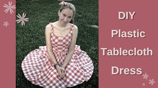 Making a dress out of a plastic tablecloth [upl. by Amersham]