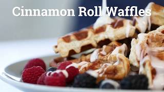 Cinnamon Roll Waffles Recipe  What’s for Dinner [upl. by Dore]