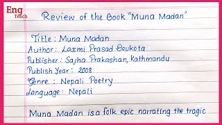 Book Review of Muna Madan  Book Review  Book Review in EnglishMuna Madan Book Review Eng Teach [upl. by Liuka239]