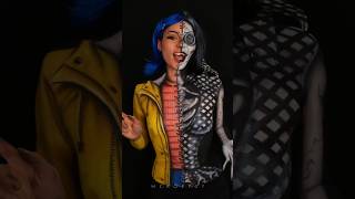 Coraline x Other Mother painted on myself makeup cosplaymakeup coraline cosplay halloween [upl. by Idurt]