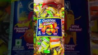 Unboxing CANDYMAN FruiteeFunLots Of Candy Orange Mango Pineapple Flavour toffee candies shorts [upl. by Udenihc]