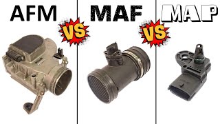 AFM vs MAF vs MAP  Air flow SENSORS  HOW they WORK and how they DIFFER from each other [upl. by Turmel]