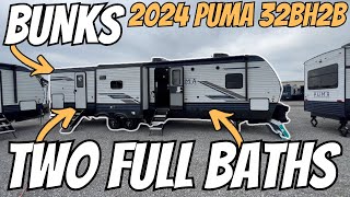 2024 Puma 32BH2B  Travel Trailer with TWO FULL bathrooms and BUNKS [upl. by Rozalin]