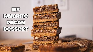 Pecan Squares Recipe Demonstration  Joyofbakingcom [upl. by Constancia]