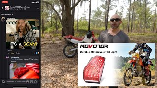 MOVOTOR Tail Light on XR 650L [upl. by Ailana]