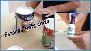 Como fazer tinta cinza azulado Diário da obratinta [upl. by Smailliw]