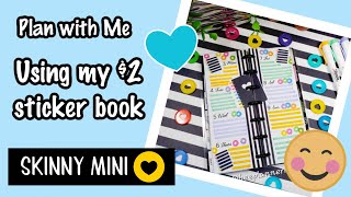 😊📒Happy Planner Skinny Mini ⭐Plan with Me ⭐Using my 2 sticker book🤑 [upl. by Craner]