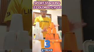 A Crazy Fast White and Orange Sport Stacking Freestyle Cycle in 6403 Seconds shorts [upl. by Kelley]