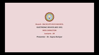 Electronic Devices  MOS Capacitor  AKTU Digital Education [upl. by Aicilet]