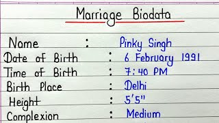 Marriage biodata format  Marriage biodata kaise banaye [upl. by Cirri]