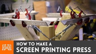 How to make a 4 color screen printing press  I Like To Make Stuff [upl. by Ettennaj653]