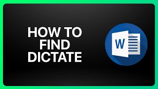 How To Find Dictate On Microsoft Word Tutorial [upl. by Htims215]