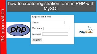 how to create registration form in PHP with MySQL [upl. by Alletnahs]