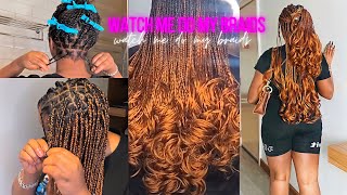 𝗪𝗮𝘁𝗰𝗵 𝗠𝗲 𝗗𝗼 French Curls Braids On MySelf  😍Knotless Braids 🍂 [upl. by Ahsieki]