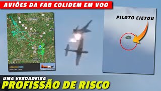 Aviões da Força Aérea COLIDEM em voo Vídeo mostra piloto após ejeção do T27 Tucano [upl. by Tammara]