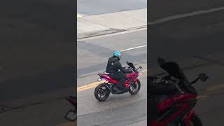 Fast superbike gassing up and pulling out of the gas station in Marina del Rey [upl. by Johny37]