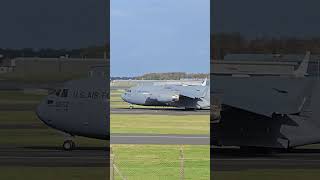 C17 taking off from Prestwick Airport [upl. by Burman]