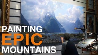 Painting an EPIC Mountain Scene  Landscape Painting Techniques in Oils [upl. by Nodnas684]