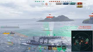 World of Warship  Kitakami in Asymmetric Battle  Quadrakill／195546 damage [upl. by Akcirehs]