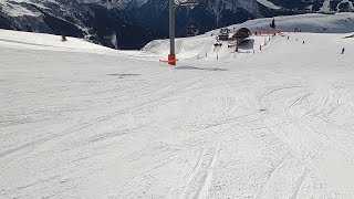 Skiing Top of Borseliers Lift to Rossa Lift in La Plagne resort Paradiski  Feb 2023  GoPro POV [upl. by Hgielime]