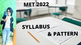 MET 2022  EXAM SYLLABUS amp PATTERN  Manipal Entrance Test [upl. by Mayce]