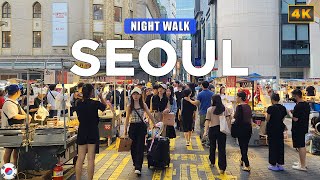 Seoul KOREA  Night Walk in Myeongdong Autumn of 2023 [upl. by Gregoor]