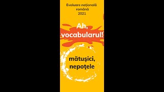 Matusici nepotele Variante lexicale 💊 Vocabular Evaluare nationala 2021 romana [upl. by Haela]