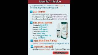 Mannitol amp glycerine infusion use side effects dose and important nursingclub8172 trendingshort [upl. by Goff916]