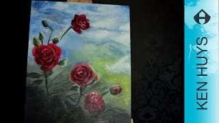 How to paint a rose dutch  Hoe schilder je een roos [upl. by Rosco146]