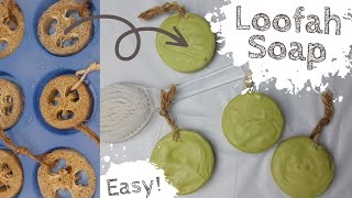 HOW TO MAKE SOAP with Loofah  Easy DIY Luffa Bar Soap  Soap on a Rope  Cold Process  French Clay [upl. by Acnayb385]